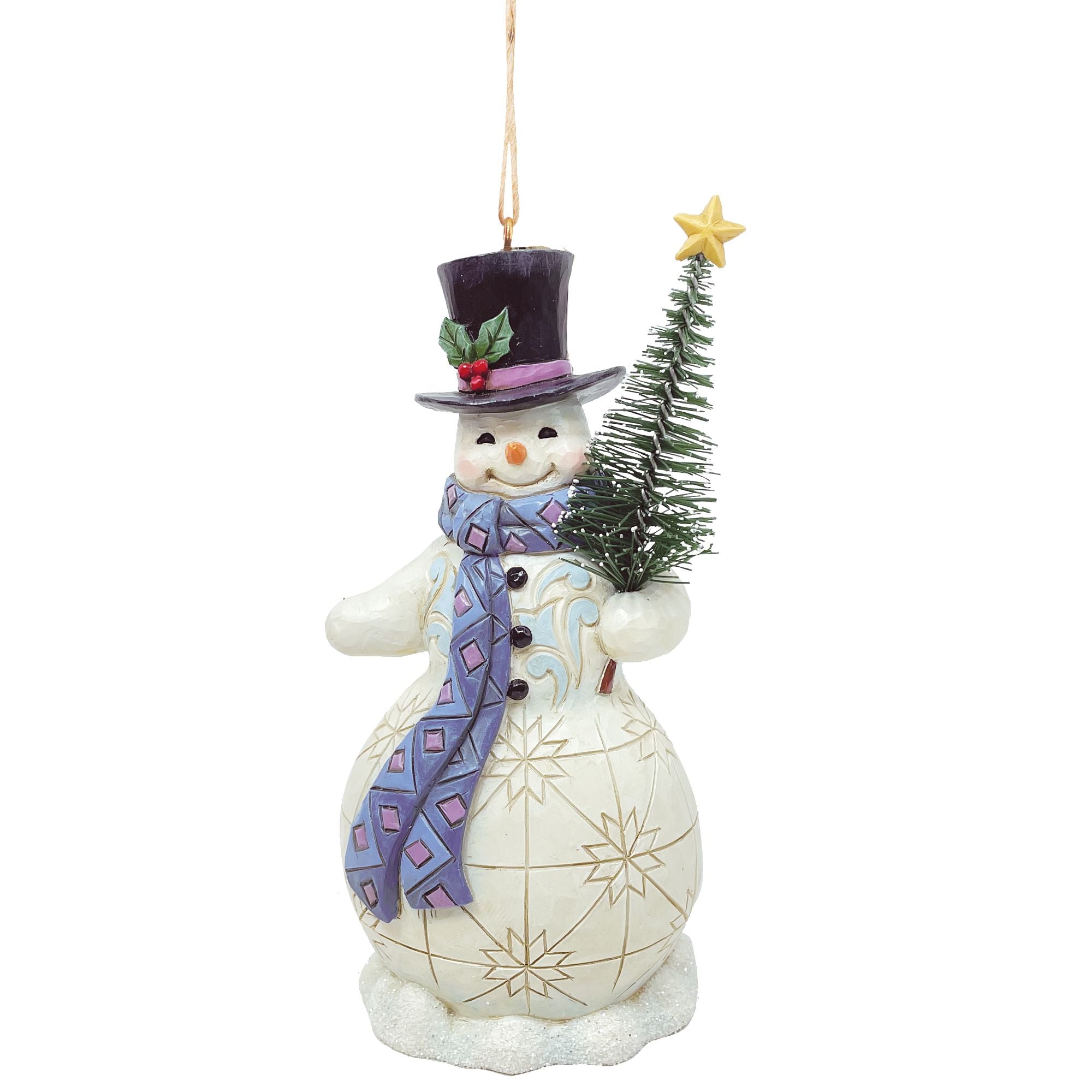 FIGURINE SAPIN SUR SOCLE RONDIN BOIS 33CM TAUPE