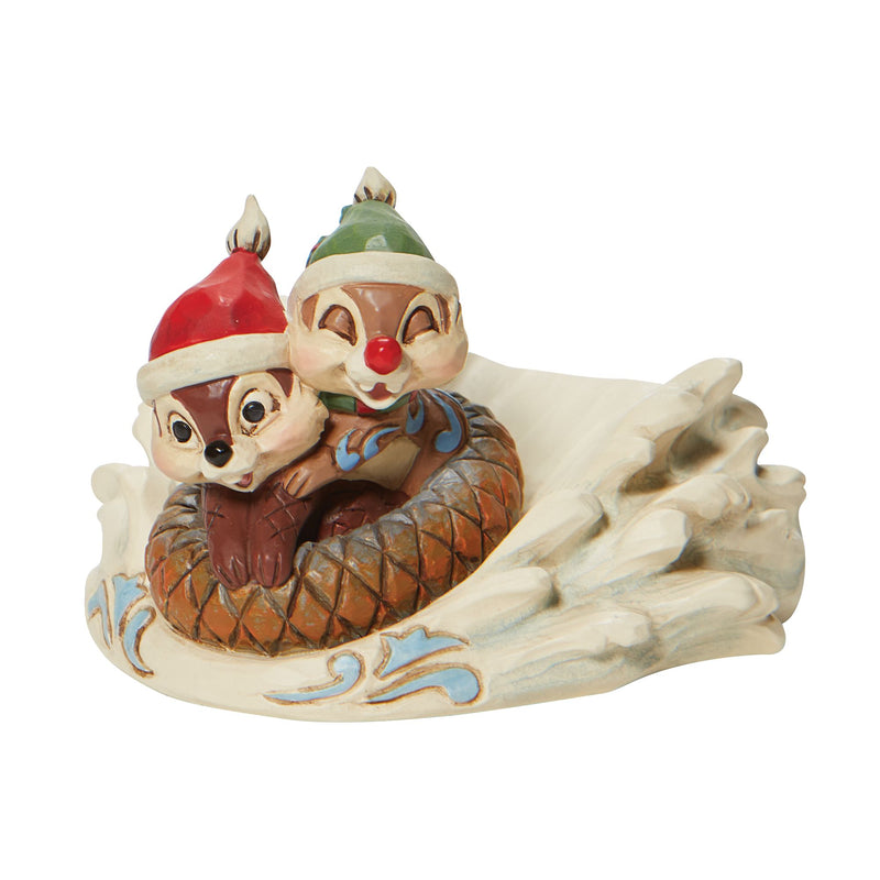 Figurine Tic et Tac font de la luge - Disney Traditions