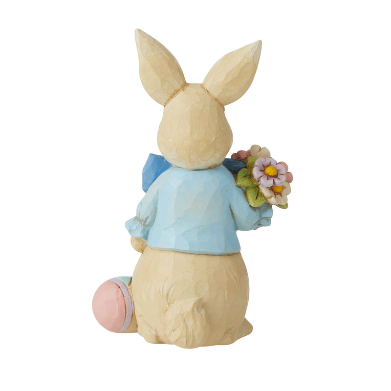 Mini Figurine Lapin bouquet de fleur œuf de Pâques - Heartwood Creek