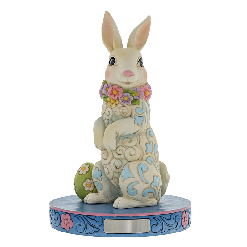 Figurine Lapin collier de fleur œuf de Pâques - Heartwood Creek