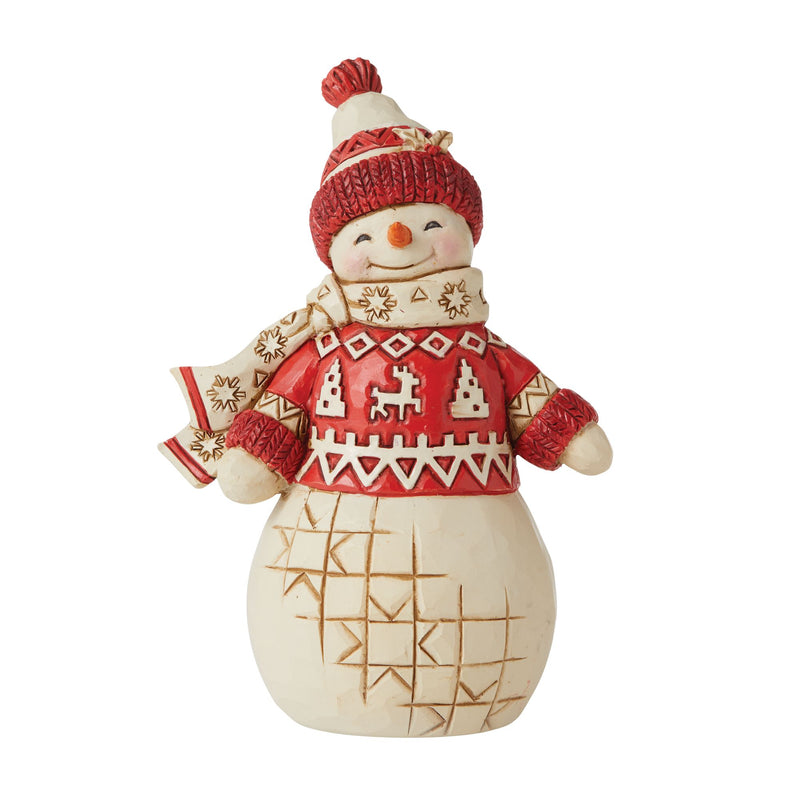 Figurine Bonhomme de neige Pull de Noël - Heartwood Creek