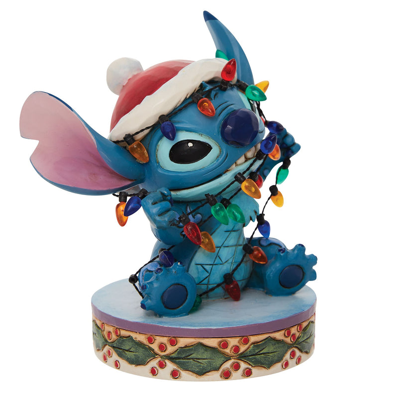 Figurine Stitch avec guirlandes - Disney Traditions