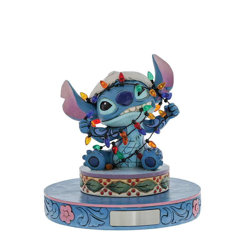 Figurine Stitch avec guirlandes - Disney Traditions