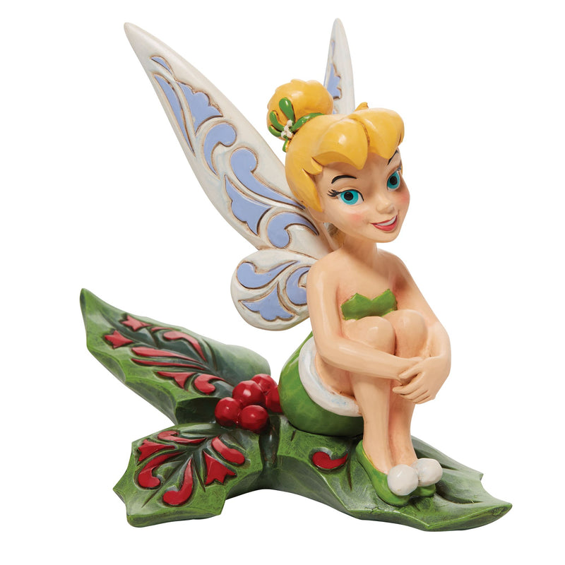 Figurine Fée Clochette assise sur du Houx - Disney Traditions