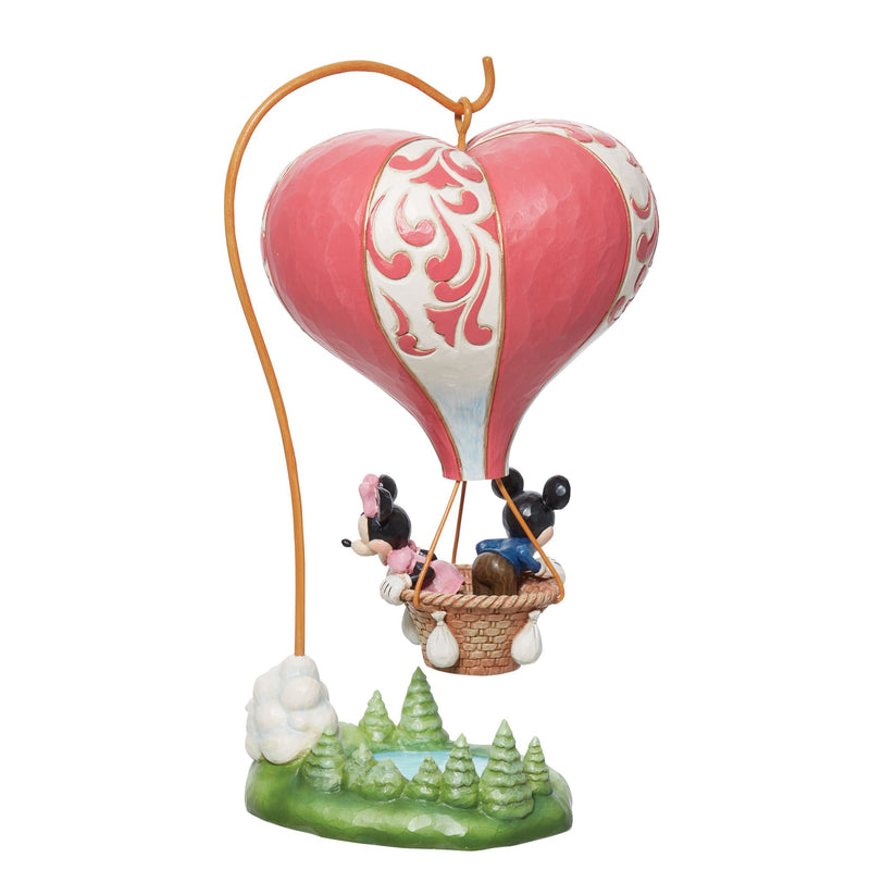 Figurine Mickey & Minnie Montgolfière en forme de cœur - Disney Traditions