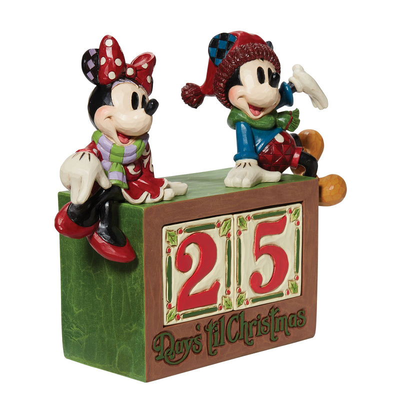 Figurine  Mickey et Minnie sur un calendrier perpétuel - Disney Traditions