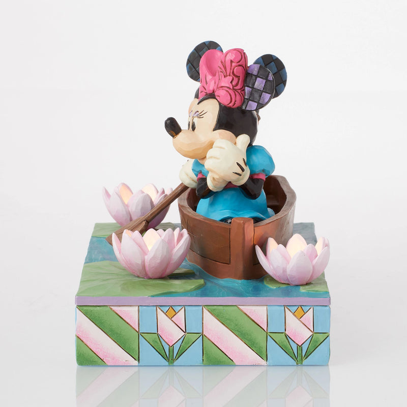 Figurine Lumineuse Mickey et Minnie sur une barque - Disney Traditions