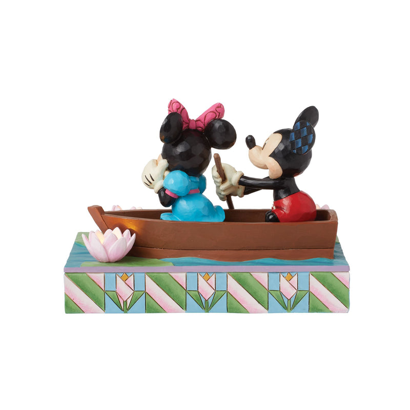 Figurine Lumineuse Mickey et Minnie sur une barque - Disney Traditions