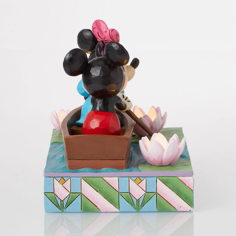 Figurine Lumineuse Mickey et Minnie sur une barque - Disney Traditions