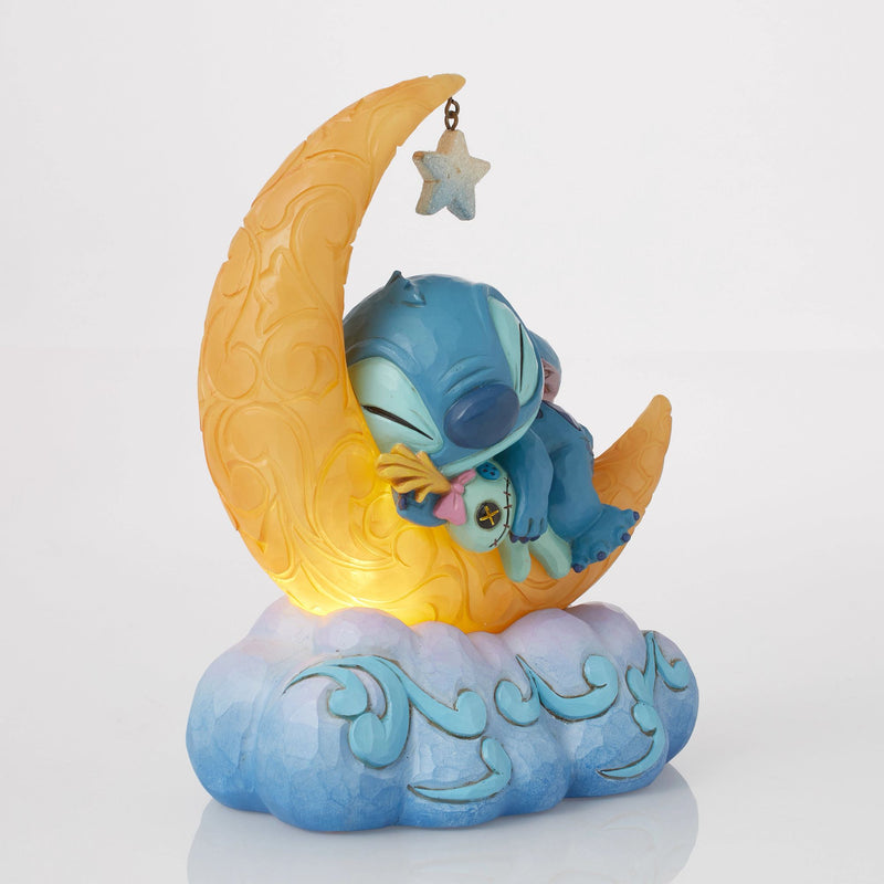 Figurine Stitch et Souillon Lune lumineuse - Disney Traditions