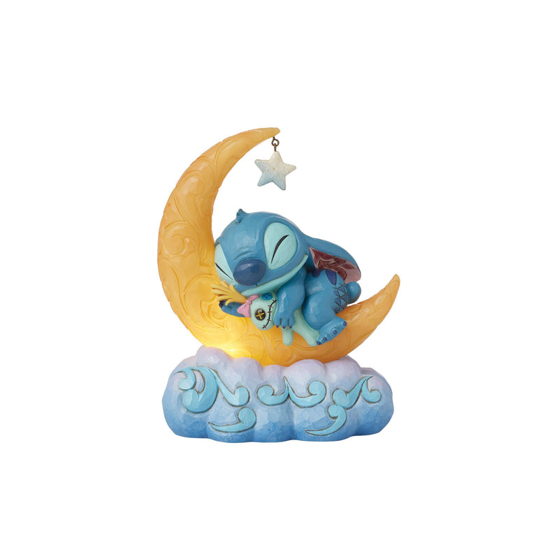 Figurine Stitch et Souillon Lune lumineuse - Disney Traditions