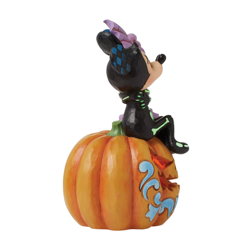 Figurine Citrouille LED Mickey et  Minnie squelettes - Disney Traditions