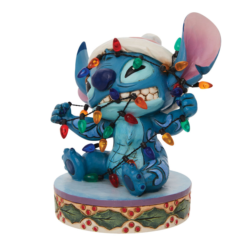 Figurine Stitch avec guirlandes - Disney Traditions