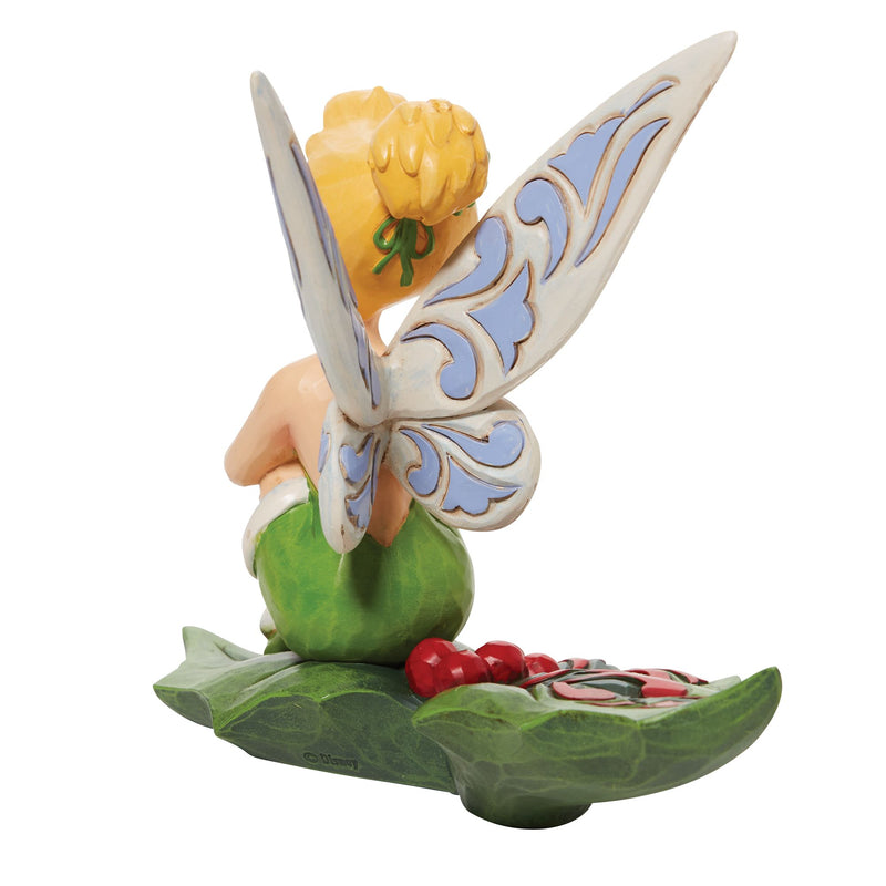 Figurine Fée Clochette assise sur du Houx - Disney Traditions